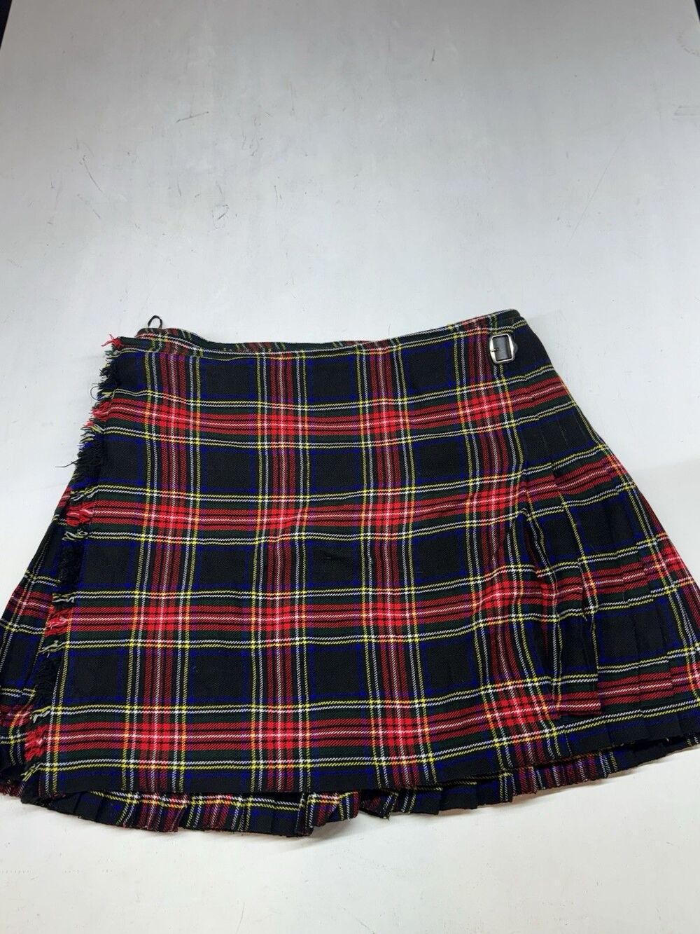 Scotish Design Tartan Kilt Plaid Check Pattern Red Black Mens 46 Buckle Strap
